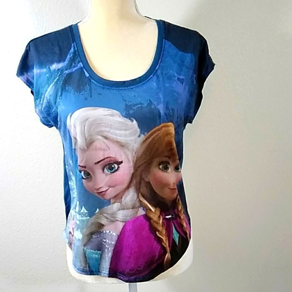 FROZEN DISNEY ELSA & ANNA BLOUSE SHIRT SIZE S